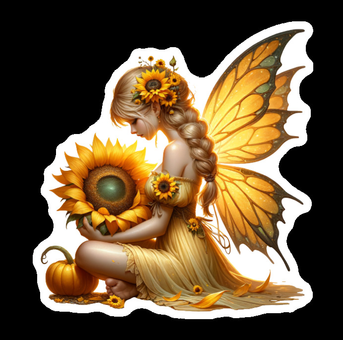 Weatherproof Vinyl Decal Fall Fairy Handmade UV Coated Outdoor Indoor Durable