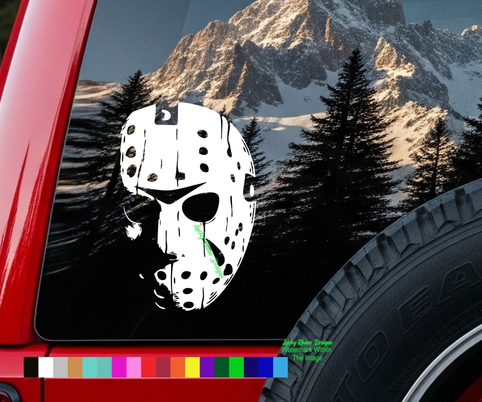 Jason Voorhees Hockey Mask Decal | Horror Movie Vinyl Sticker Car Window Gift