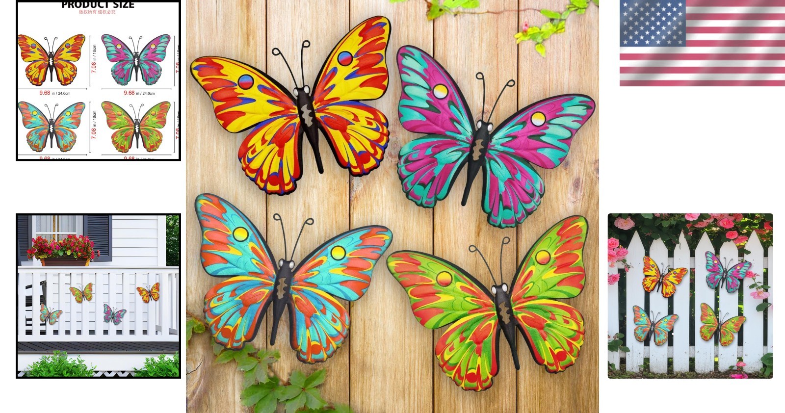 Decorative Butterfly Yard Art – Patio Balcony Wall Hangings