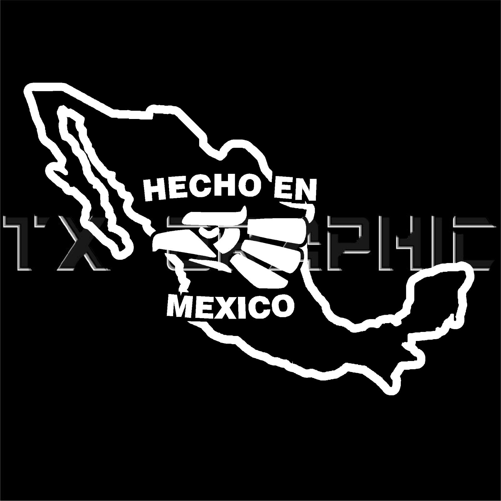 HECHO EN MEXICO EAGLE MAP VINYL DECAL AZTEC EAGLE AGUILA CUSTOM DESIGN