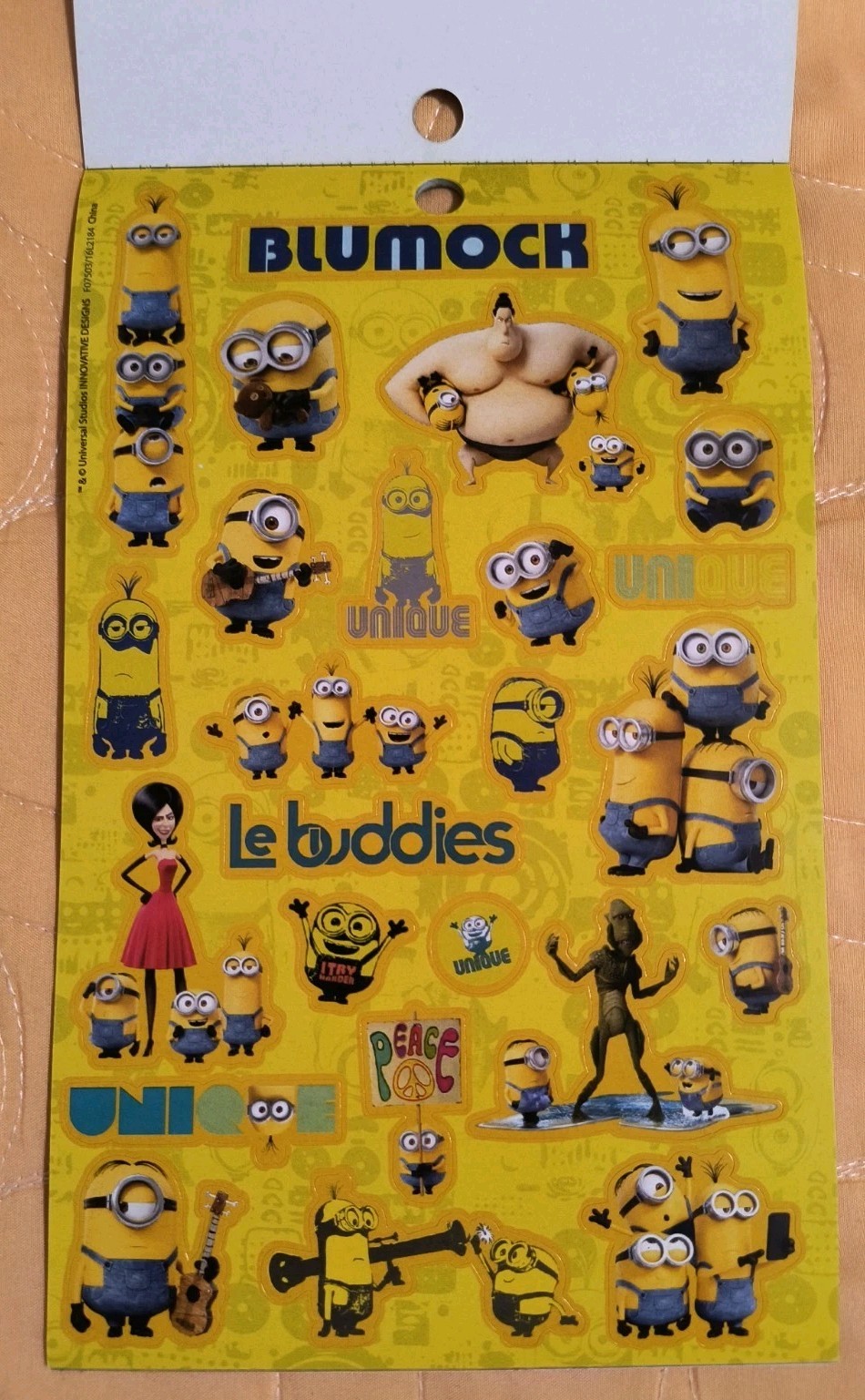 MINIONS Sticker Book Mutli-Colored (OVER 100 Stickers) 4 Sheets NEW! Free Ship!