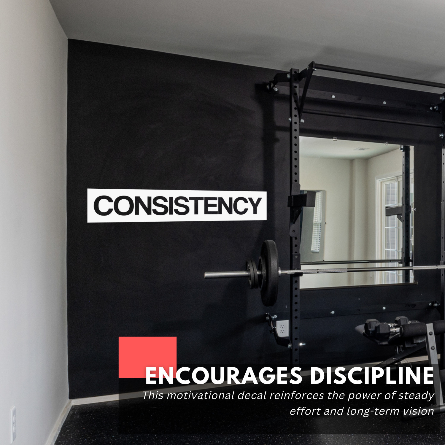 CONSISTENCY Inspirational Motivational Gym Wall Decal Sticker Quote Vinyl Decor