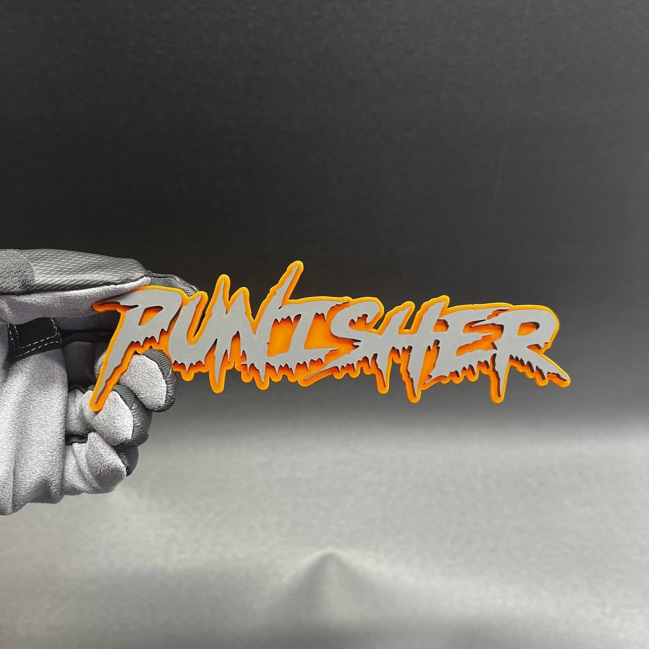 1x PUNISHER Custom Text 3D Acrylic Car Emblem Badge Multicolor Fender Decal