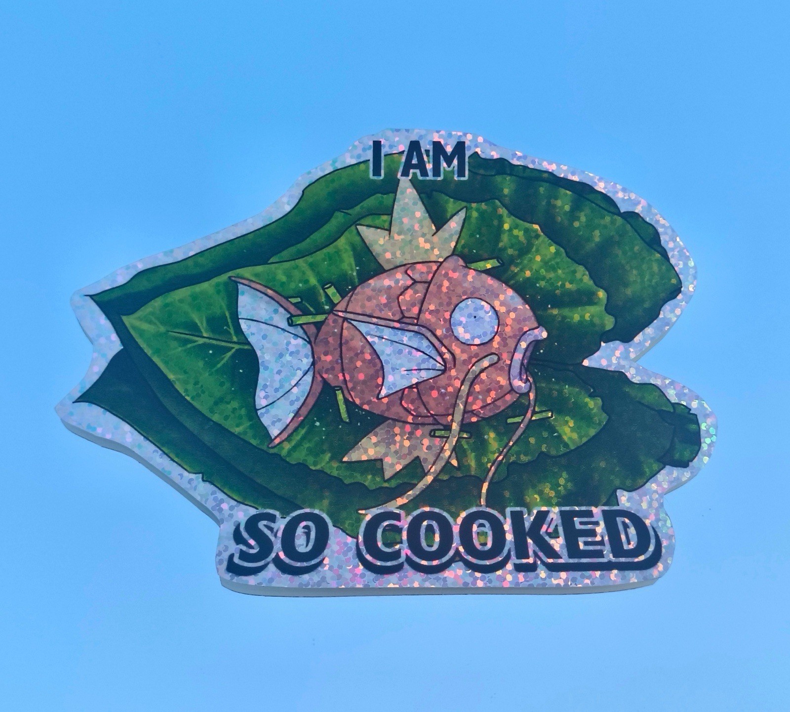 Custom Art Pokémon Sticker – Cooked Laulau Magikarp – Hawaii Style 4 x 4”
