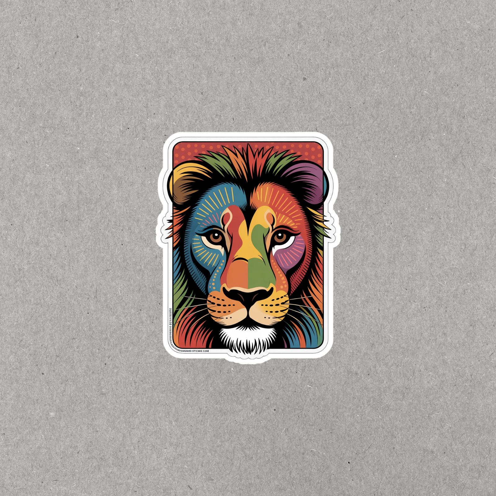 Colorful Lion Art Sticker | Vibrant Artistic Wildlife Decal #7094