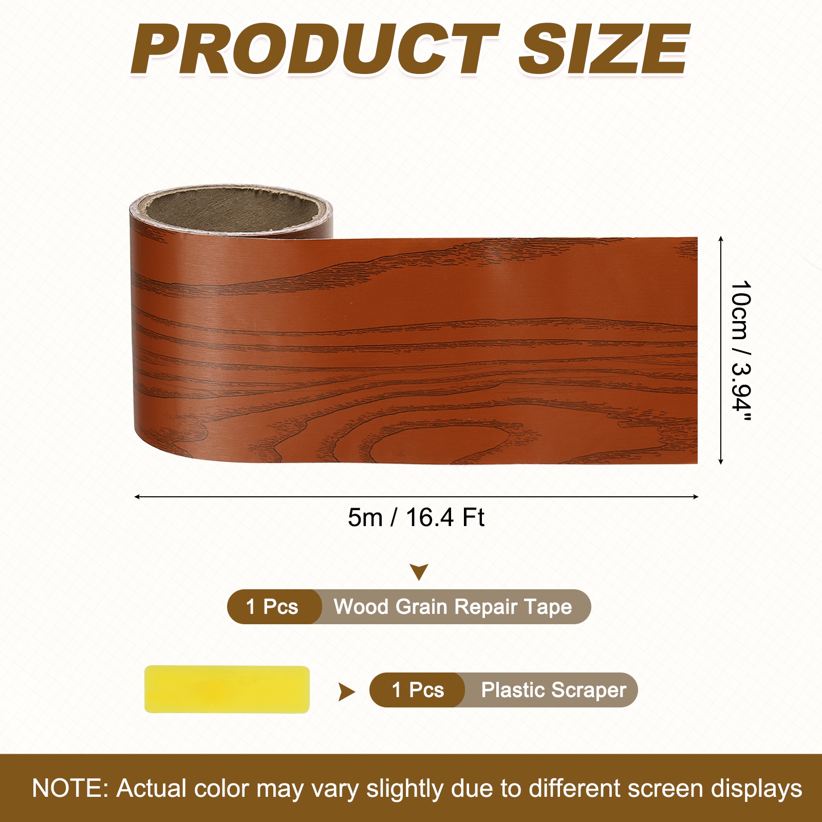 Wood Grain Repair Tape, 3.94 Inch x 16.4 ft Self Adhesive, Cypress Pine