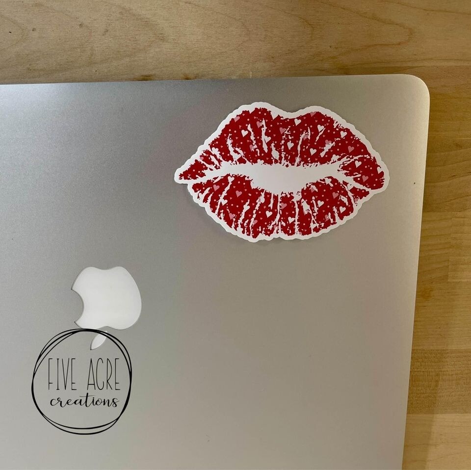 Red Lips Sticker – Car Decal – Laptop Sticker – Water Bottle Decal