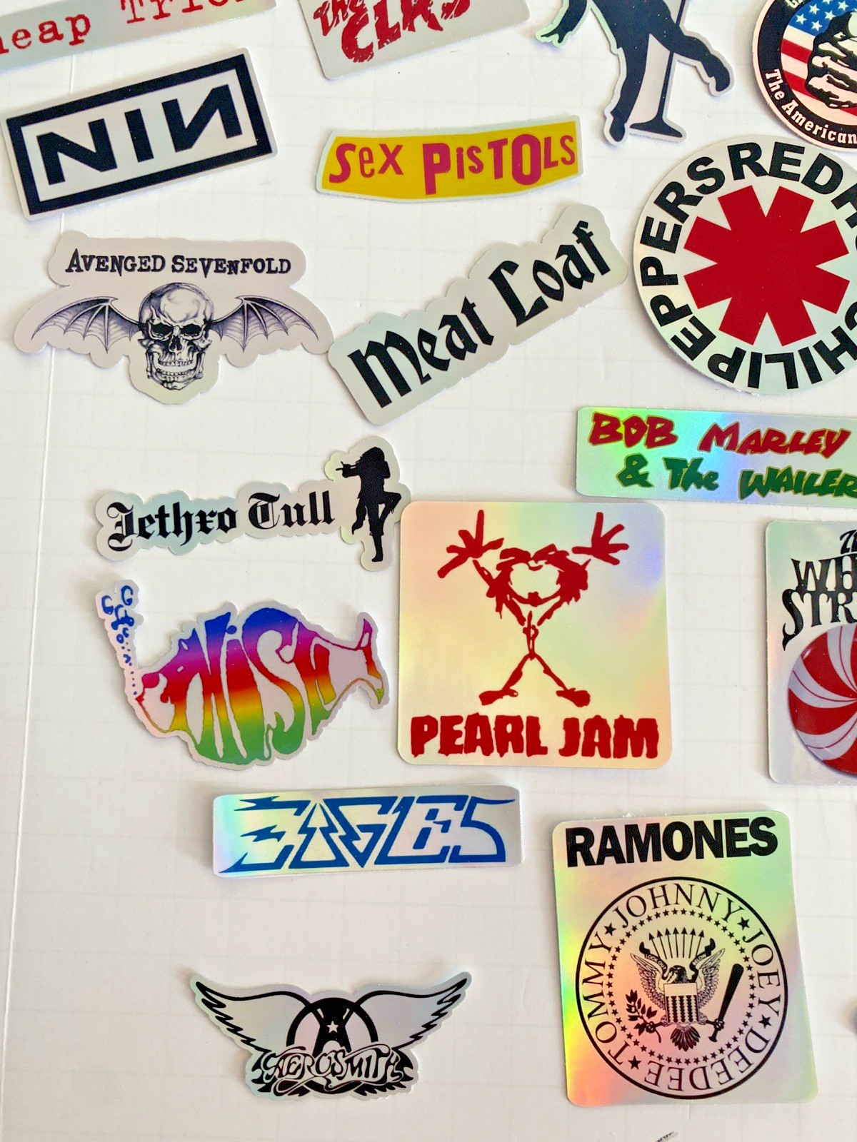50 Classic Rock Stickers 60s 70s 80s 90s Rock & Roll Waterproof HIGH QUALITY!!!!