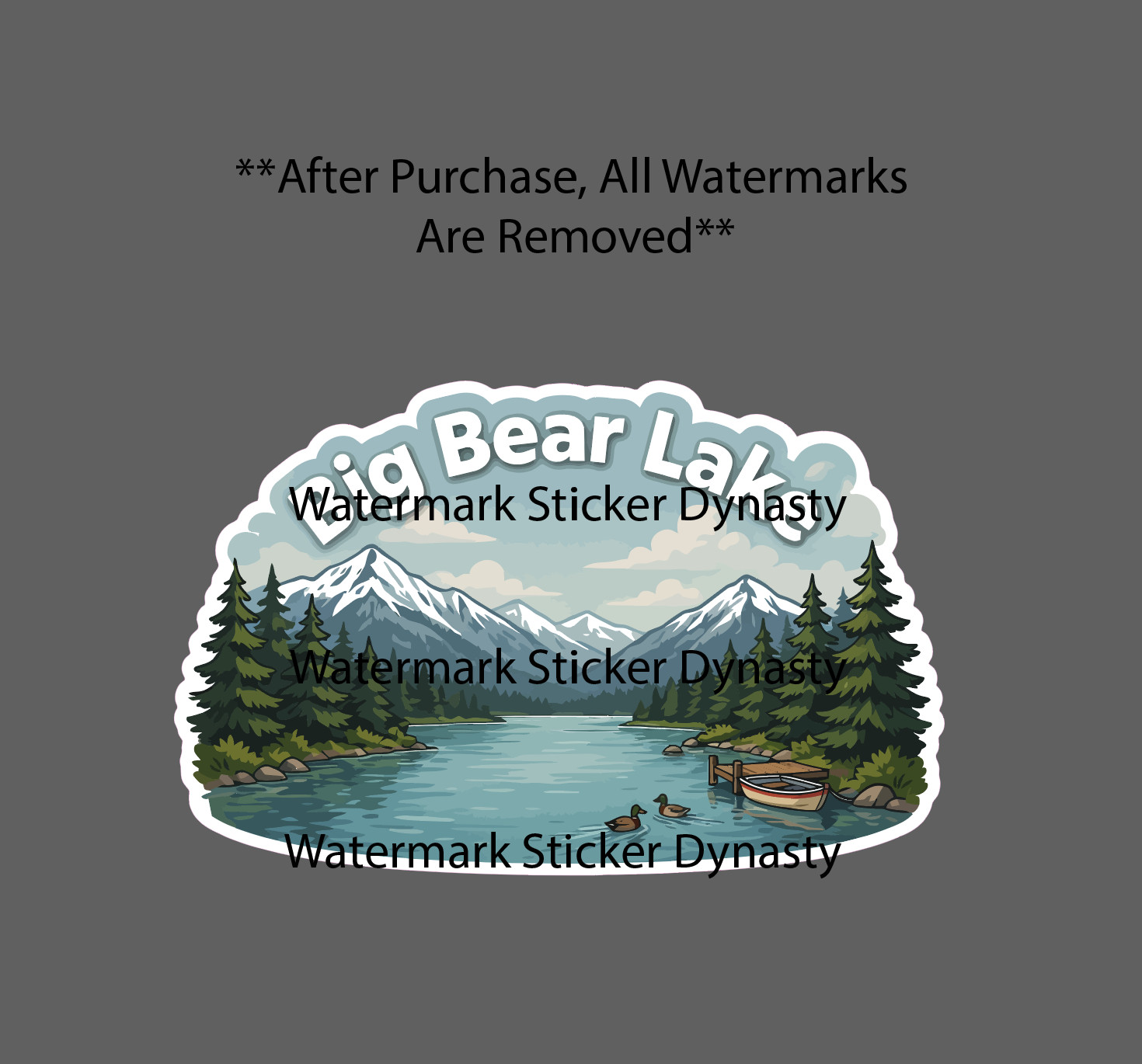 Big Bear Lake Sticker Waterproof Decal Outdoor Travel Mountains Fish Gift NEW