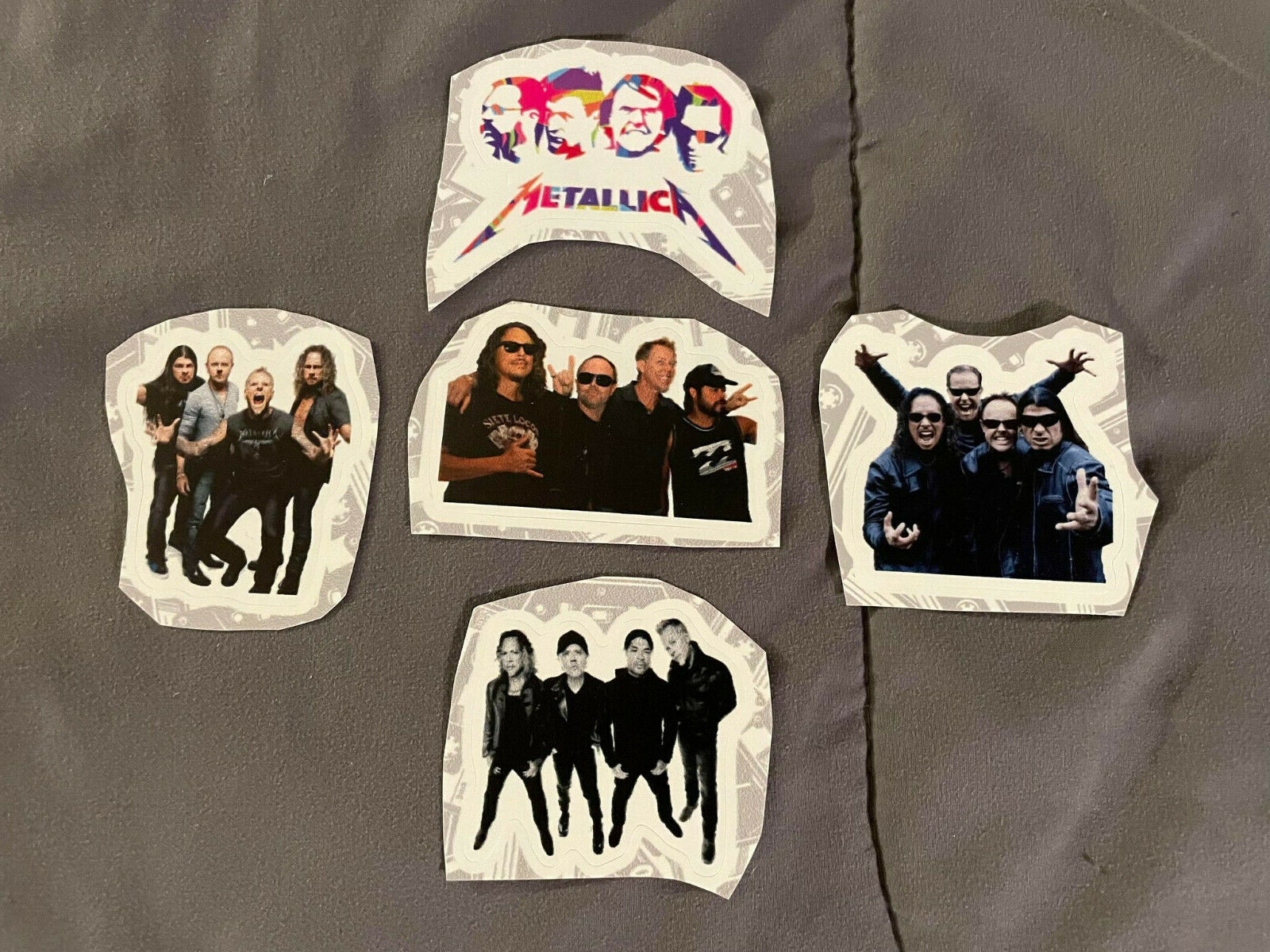Lot (5) METALLICA 1 1/2" to 2 1/2" Band Logo Stickers FAST! FREE SHIP HETFIELD