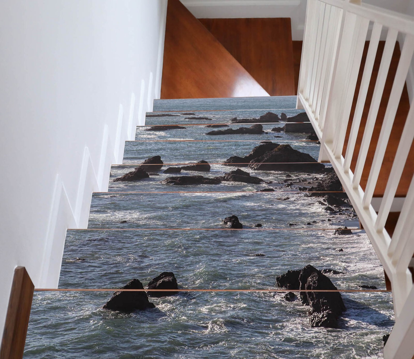 3D Black Sea Reef W082 Stairs Risers Decoration Photo Mural Vinyl Wallpaper Vera