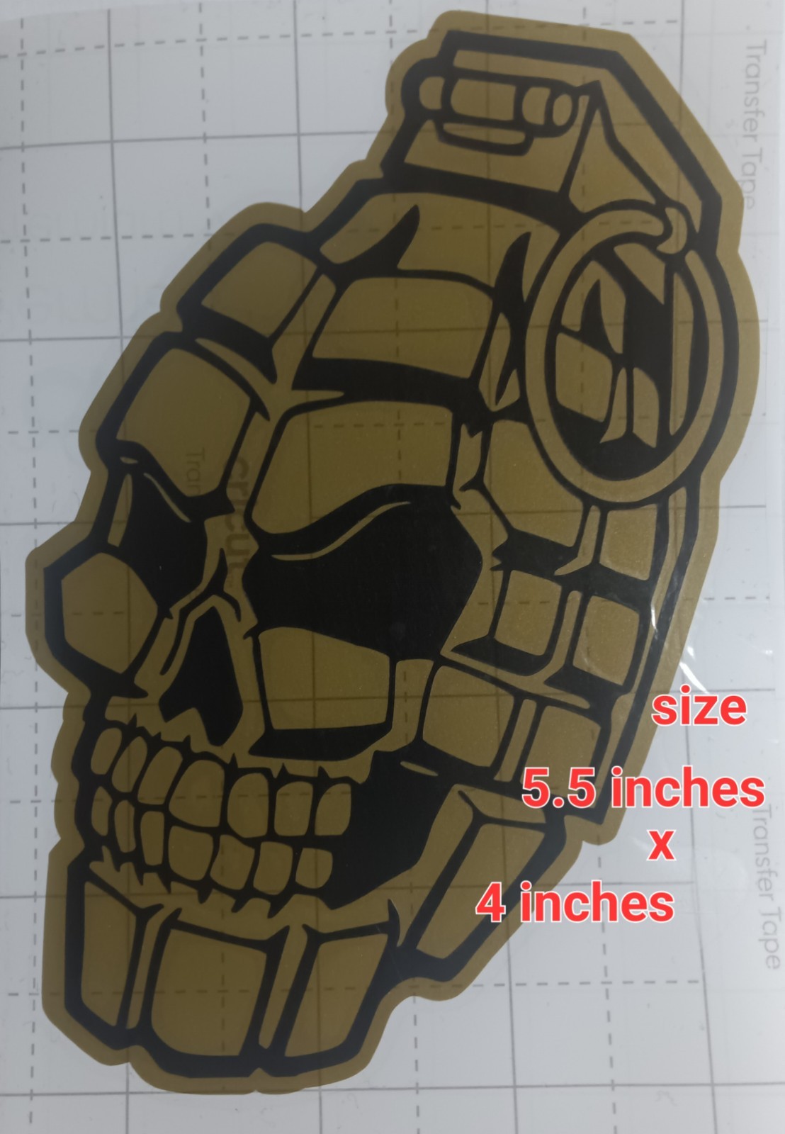 Grenade Skull Vinyl Decal Sticker Size 5.5 X 4 Inches New Free Shipping.