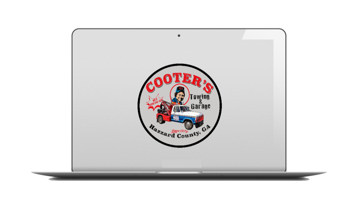 Dukes of Hazzard (Cooter's Garage) 4" Vinyl Decal Sticker Vehicle Cooler Laptop