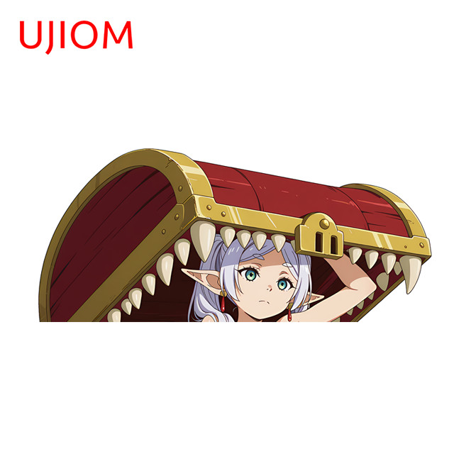 EARLFAMILY 5.1" Frieren Waifu Anime Car Sticker Car Door Removable Truck Decals