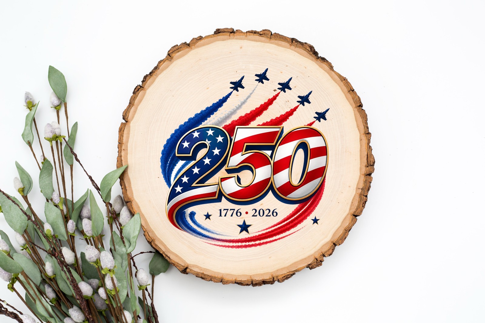 4th of July 250 Year Anniversary Planes Flying UV DTF Transparent Sticker /Decal