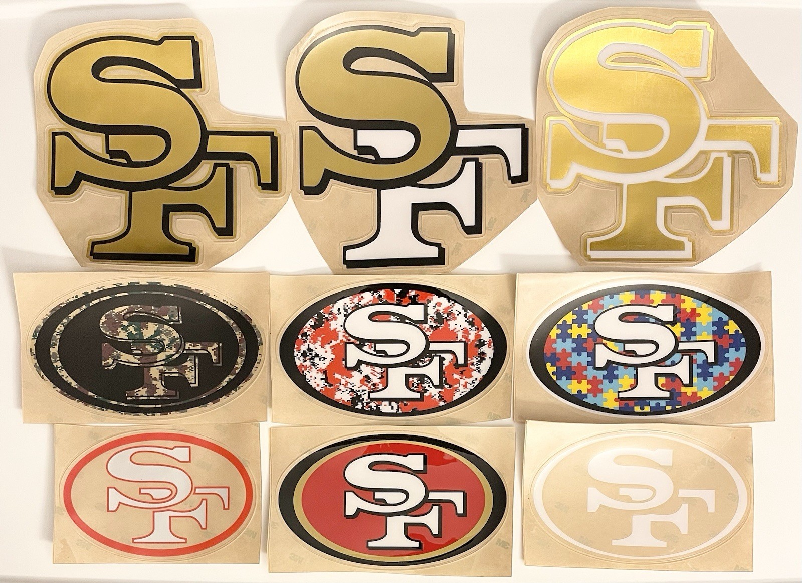 San Francisco Full-Size 3M 20 Mil Football Helmet Decals
