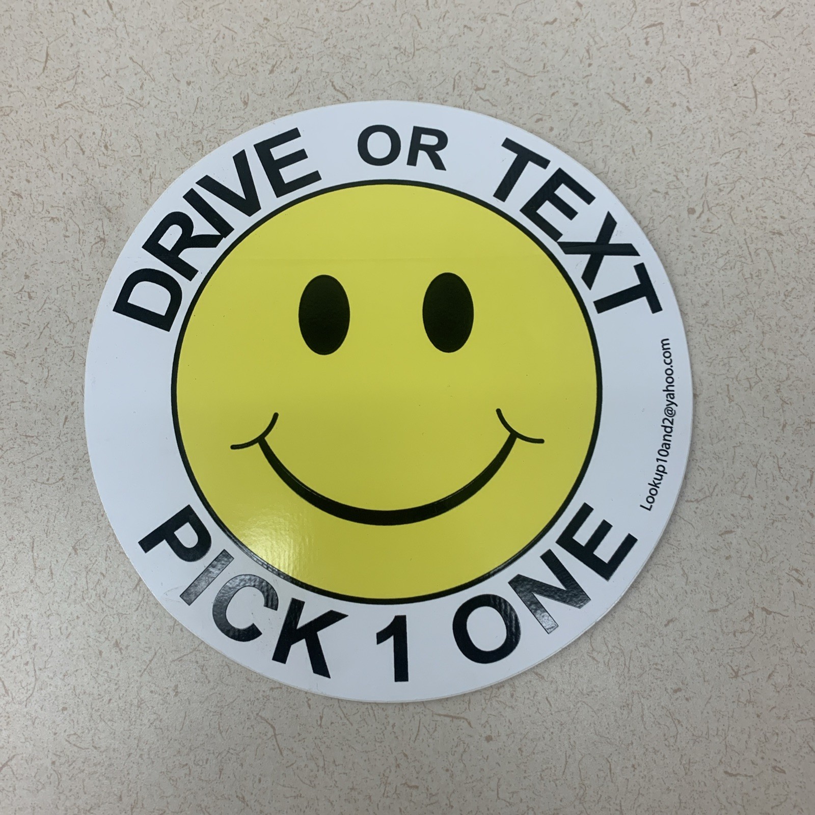 Smiley Face Decal Sticker Happy Smile Drive Or Text Pick One 1 MADD Look Up Safe