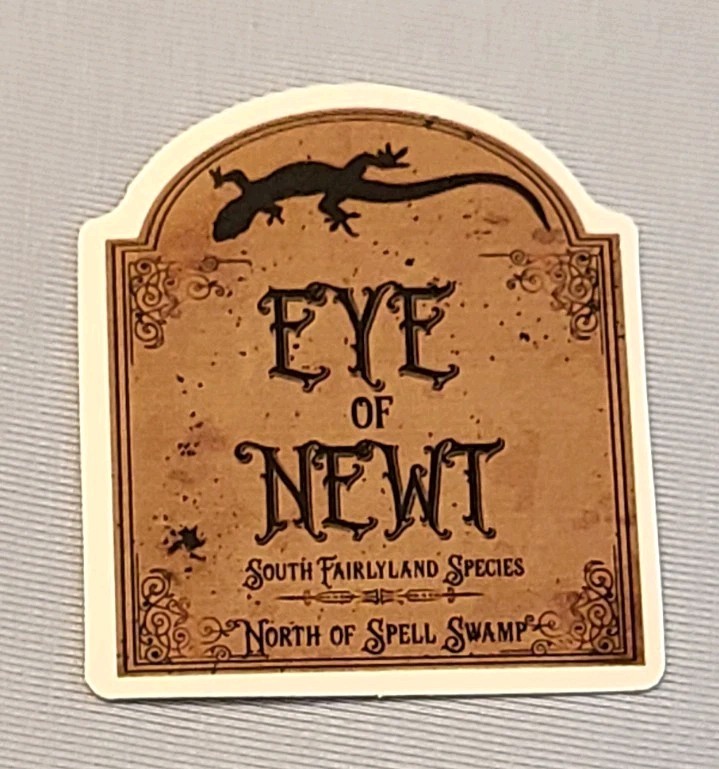 Eye of Newt Sticker Die Cut Witch Potion Decal Halloween Scrapbook Journal