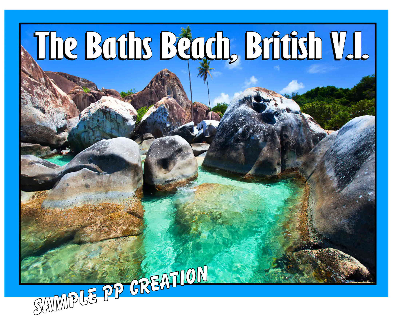 THE BATHS BEACH, VIRGIN ISLANDS PHOTO FRIDGE MAGNET 4 X 3 inches TRAVEL