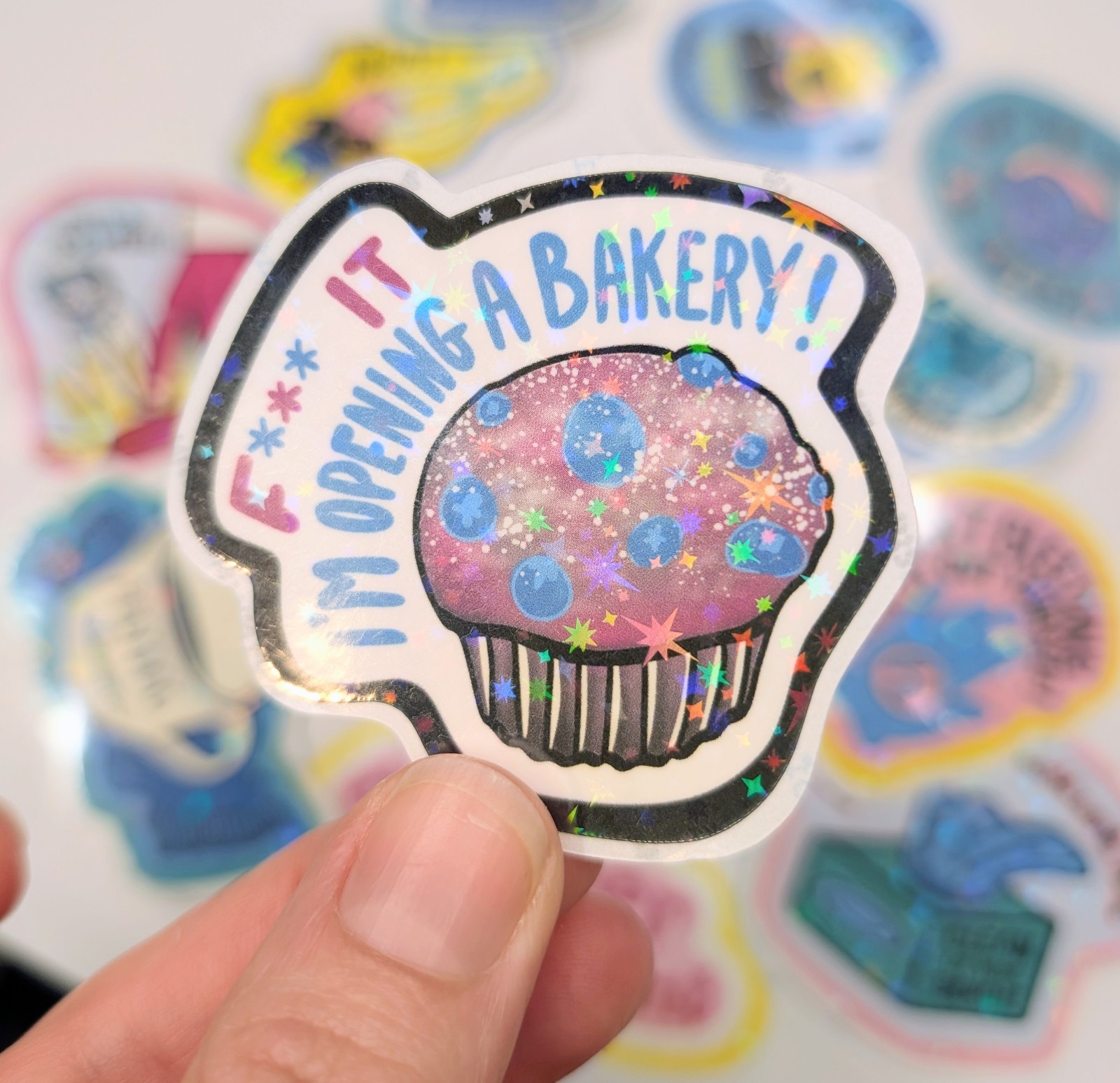 F*** it! I'm Opening A Bakery Holographic Vinyl Waterproof Sticker