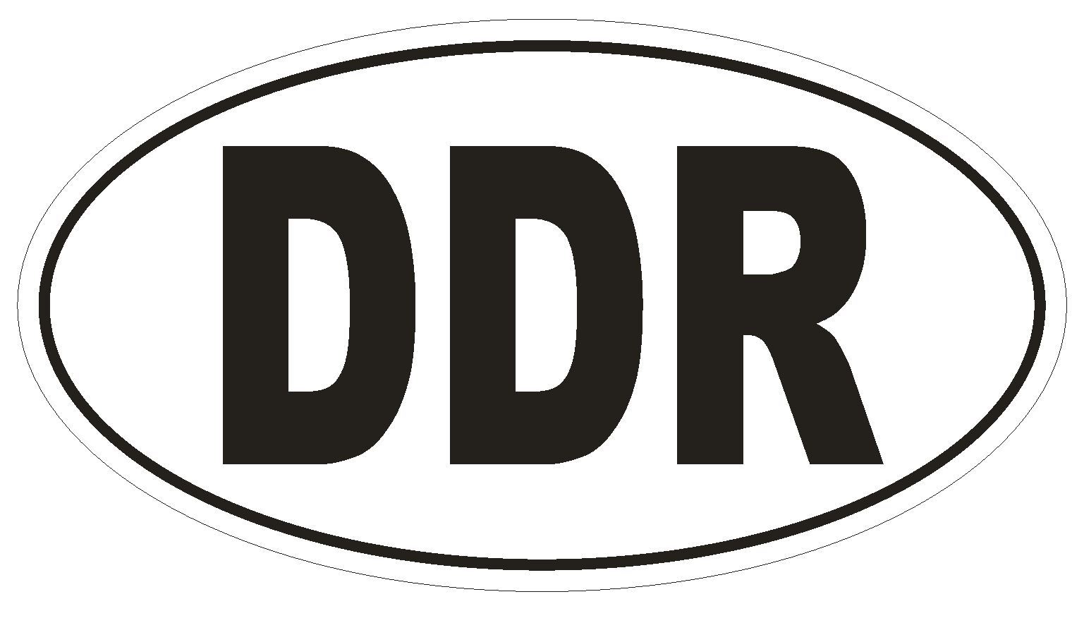 DDR Germany Country Code Oval Bumper Sticker or Helmet Sticker D939
