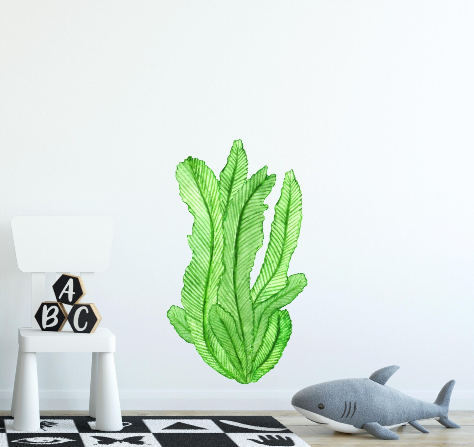 Green Seaweed Wall Decal Ocean Sea Life Removable Fabric Wall Sticker