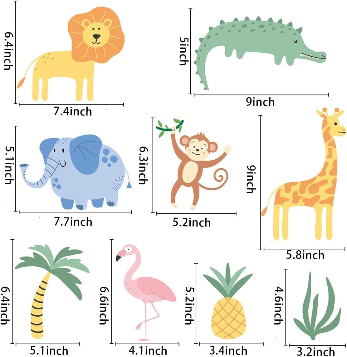 Cute Jungle Animal Wall Decals – 26 Waterproof Safari Stickers for Nursery Bliss