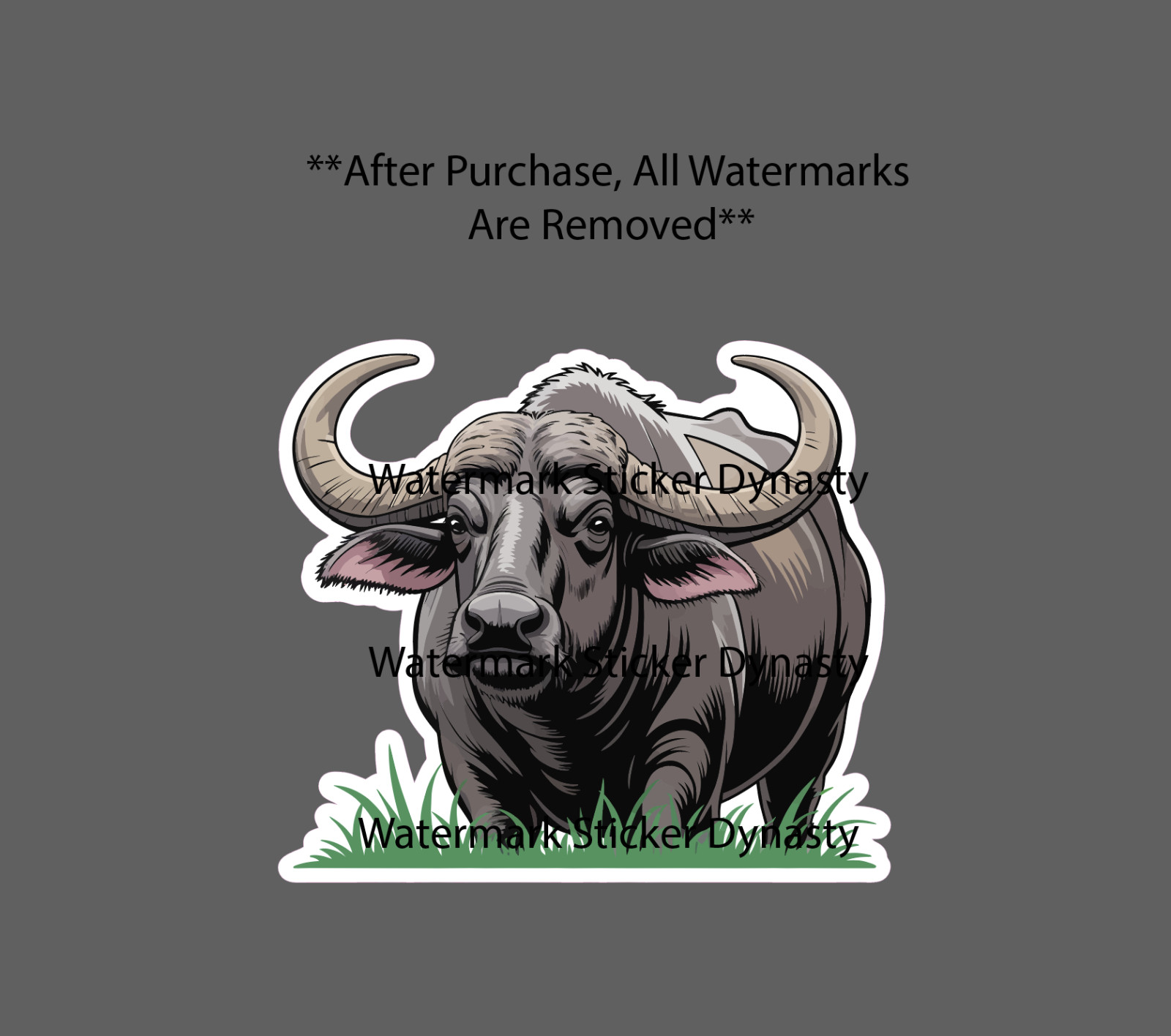 Water Buffalo Sticker Waterproof Decal Animal Outdoor Wildlife Hunting Gift NEW