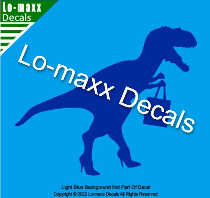Fashion Conscious Dinosaur Custom Graphic Design Original Die Cut Vinyl Decal
