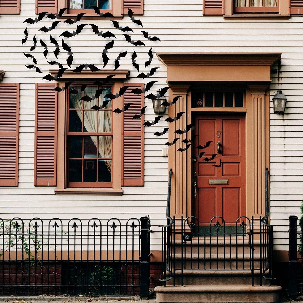 Halloween 3D Bats Wall Decor – 70 Pcs 5 Different Sizes Matte 70 PCS, Black