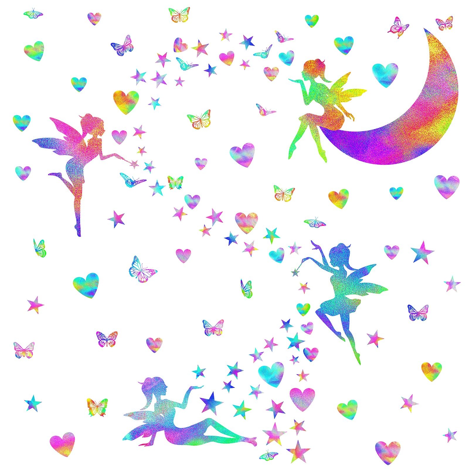 Colorful Fairy Wall Stickers for Girls Room Nursery Princess Wall Decals