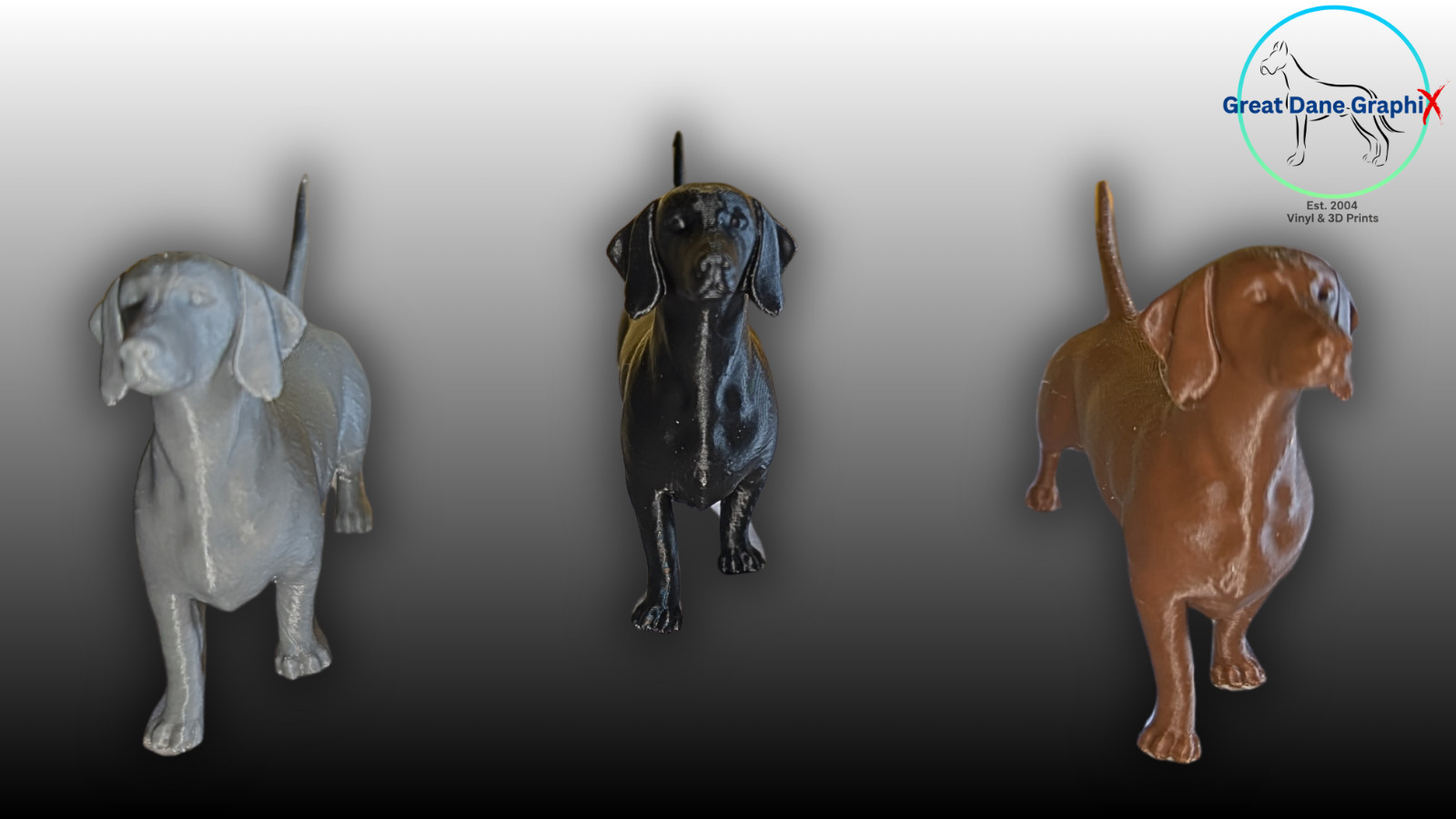 Dachshund Figure & Decal Set – 3D Printed – Paintable DIY Dog Art Combo Set