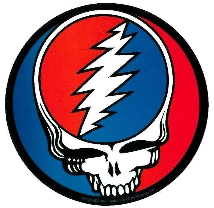 The Grateful Dead Steal Your Face Skull 4 Stickers Laptop Mug Bottle Car Decals