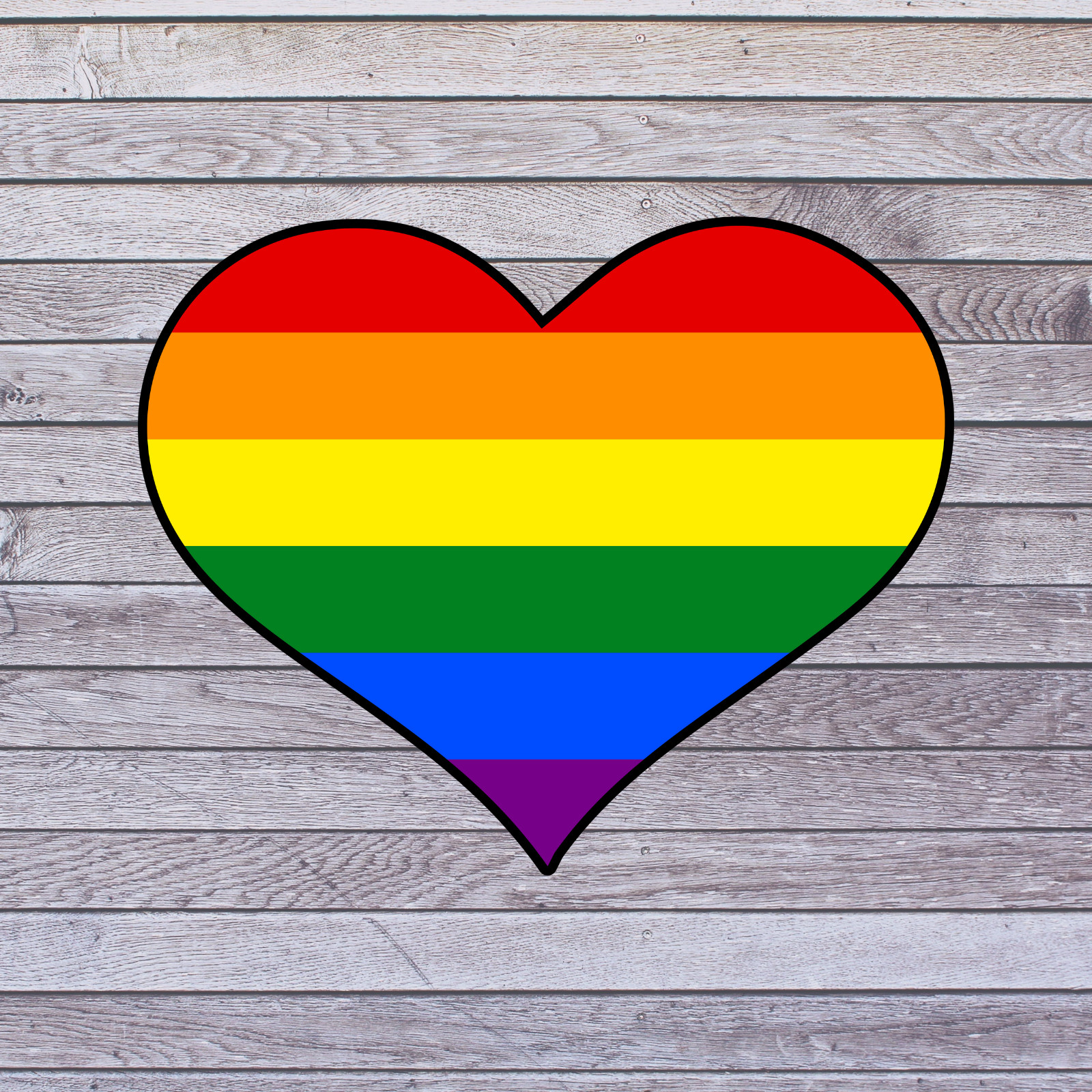 Pride sticker vinyl decal rainbow heart lgbtq love equality graphic