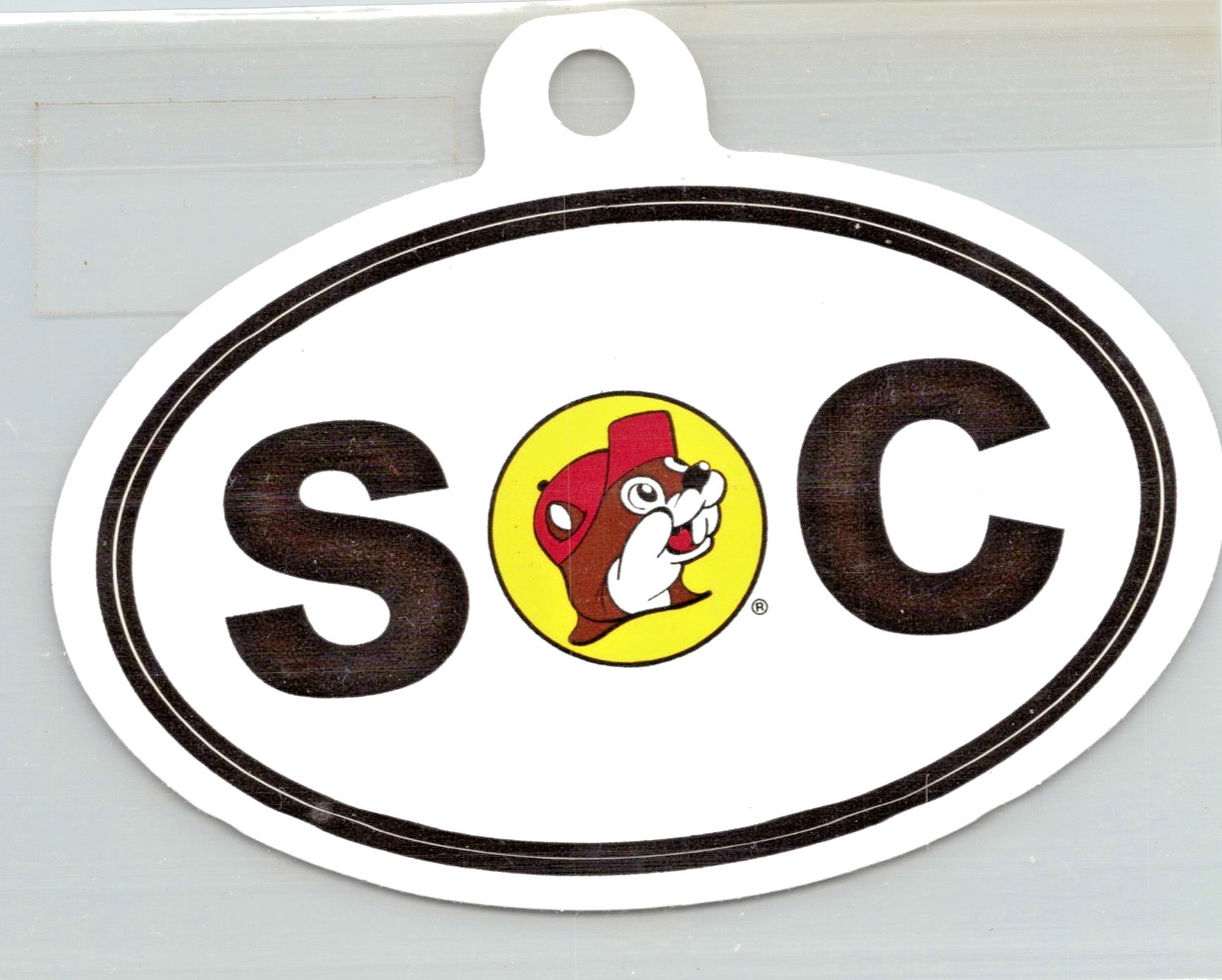 Buc-ee's South Carolina Small Oval Advertising Sticker – Logo SC – 2.75 x 4.25
