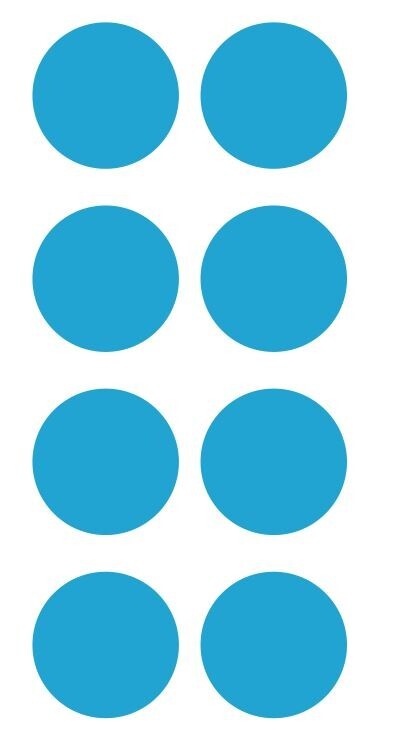 2" Light Blue Round Label Dots Stickers Color Coding Inventory 2 Inch Dot
