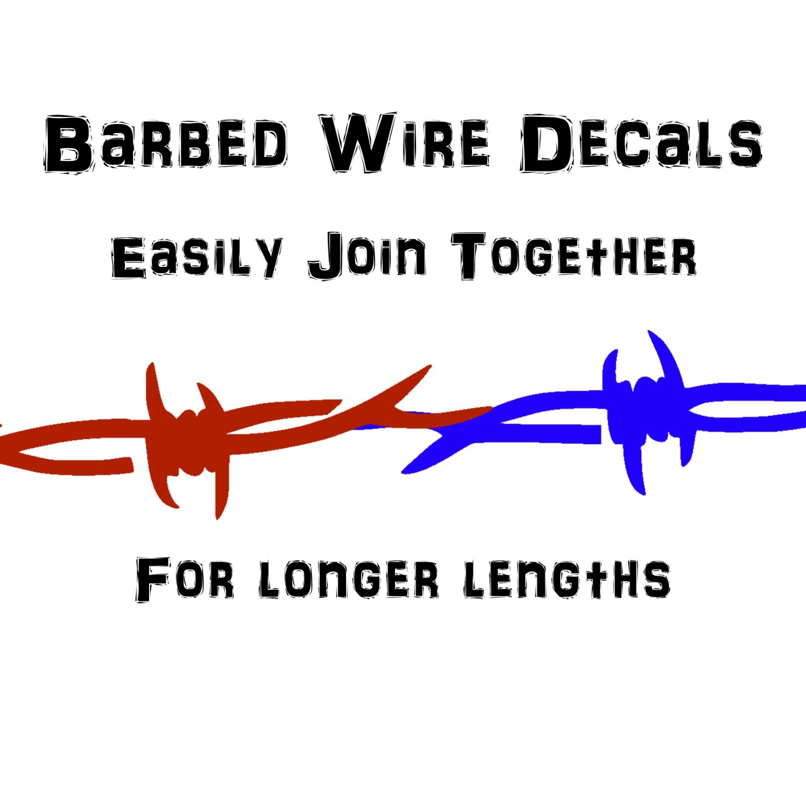 Barbed Wire Vinyl Decals Set of 2 – 20" x 2" each