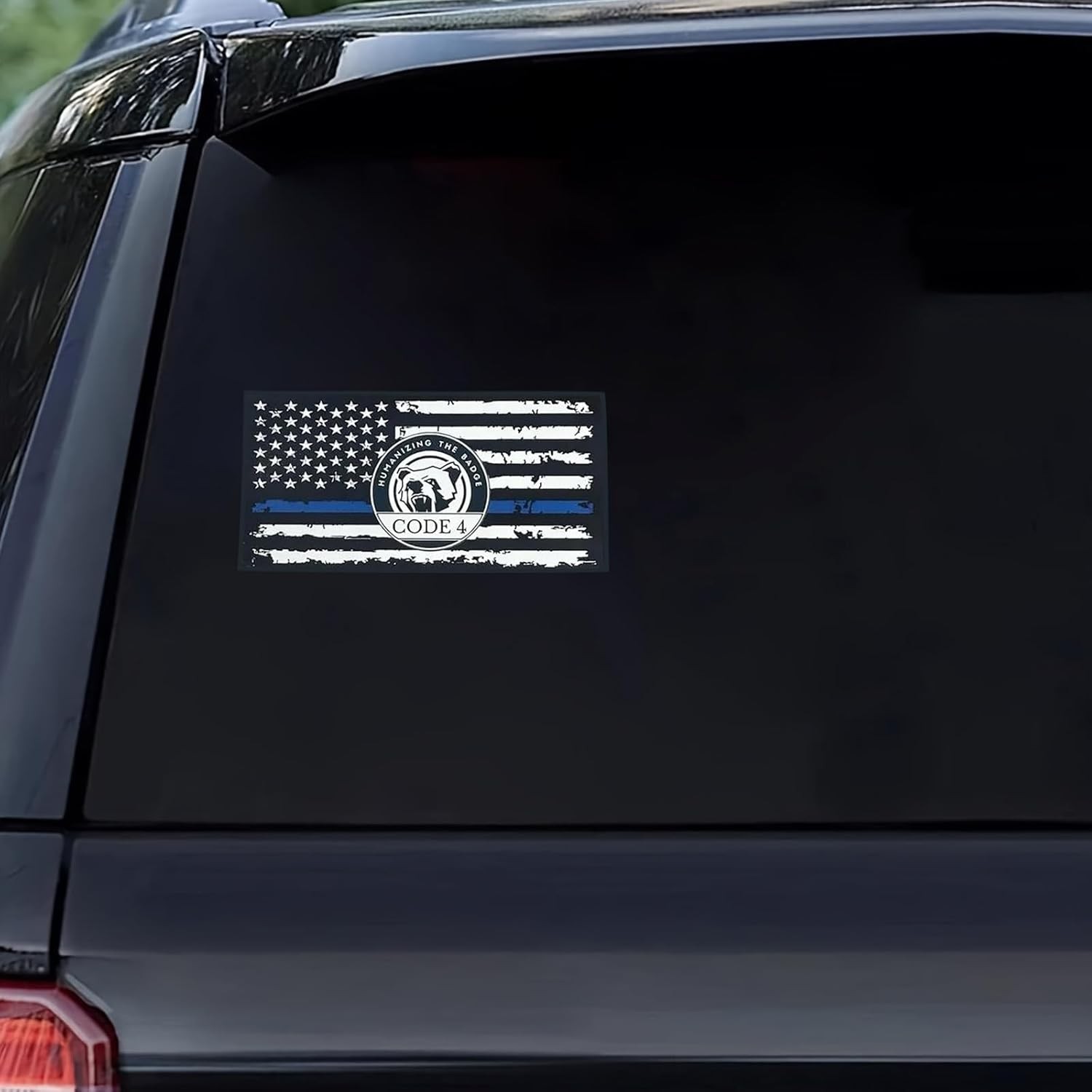 5 PCS Thin Blue Line Sticker Code 4, Police Support Stickers American Flag Thin
