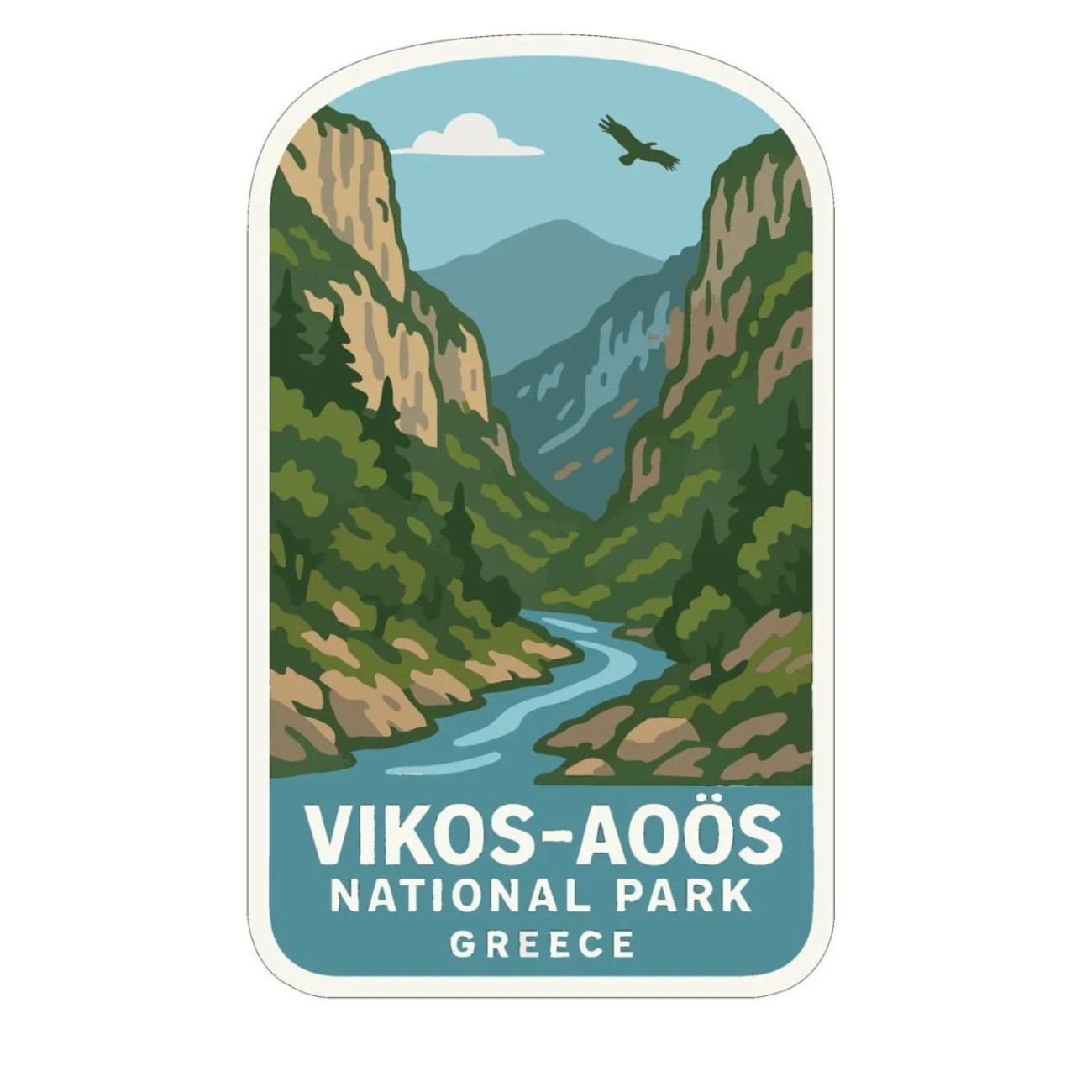 Vikos–Aoös Greece Iron On Heat Transfer Vinyl HTV Die-Cut World National Parks