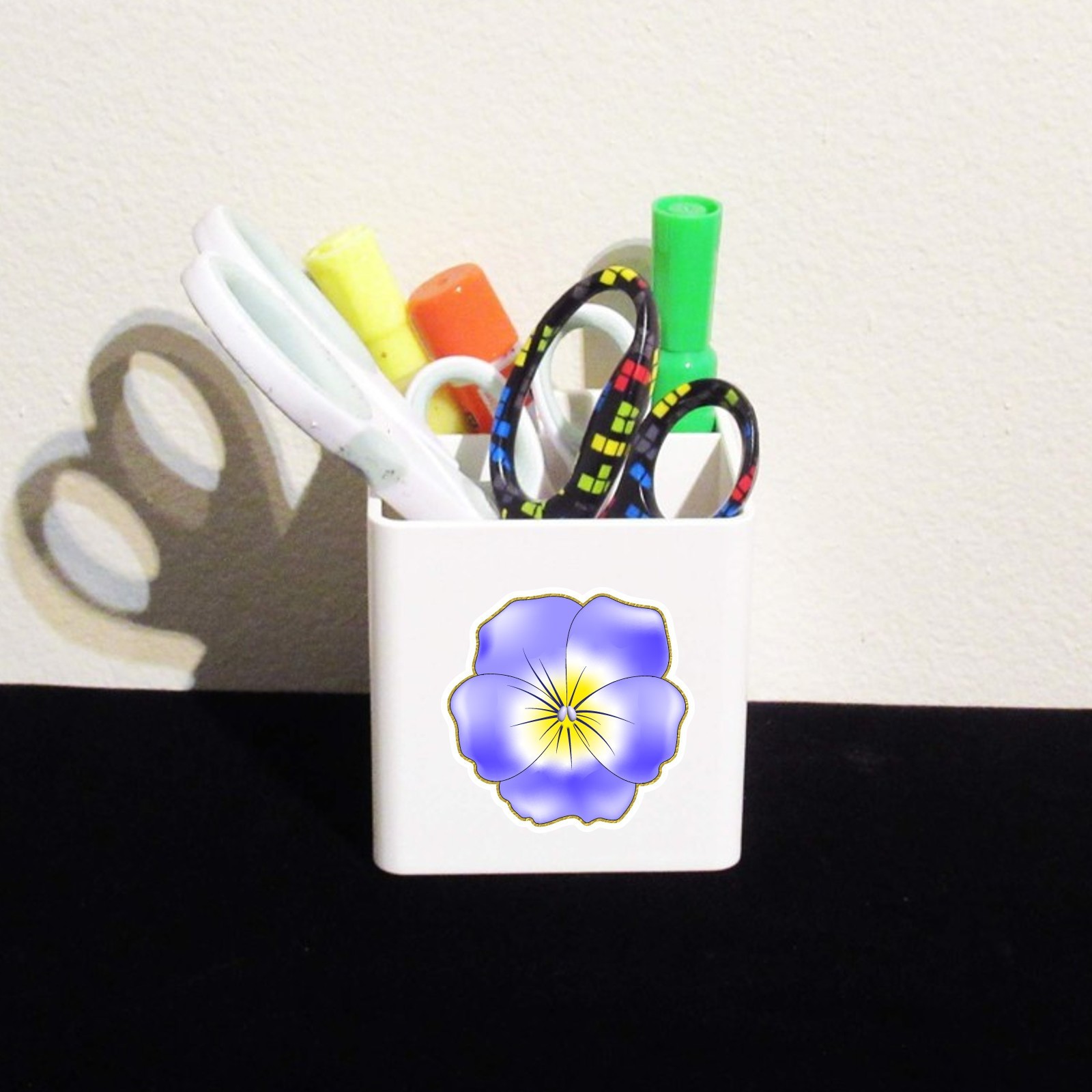 Blue Violet Pansy Flower Vinyl Sticker Waterproof Floral Decal Viola Botanical