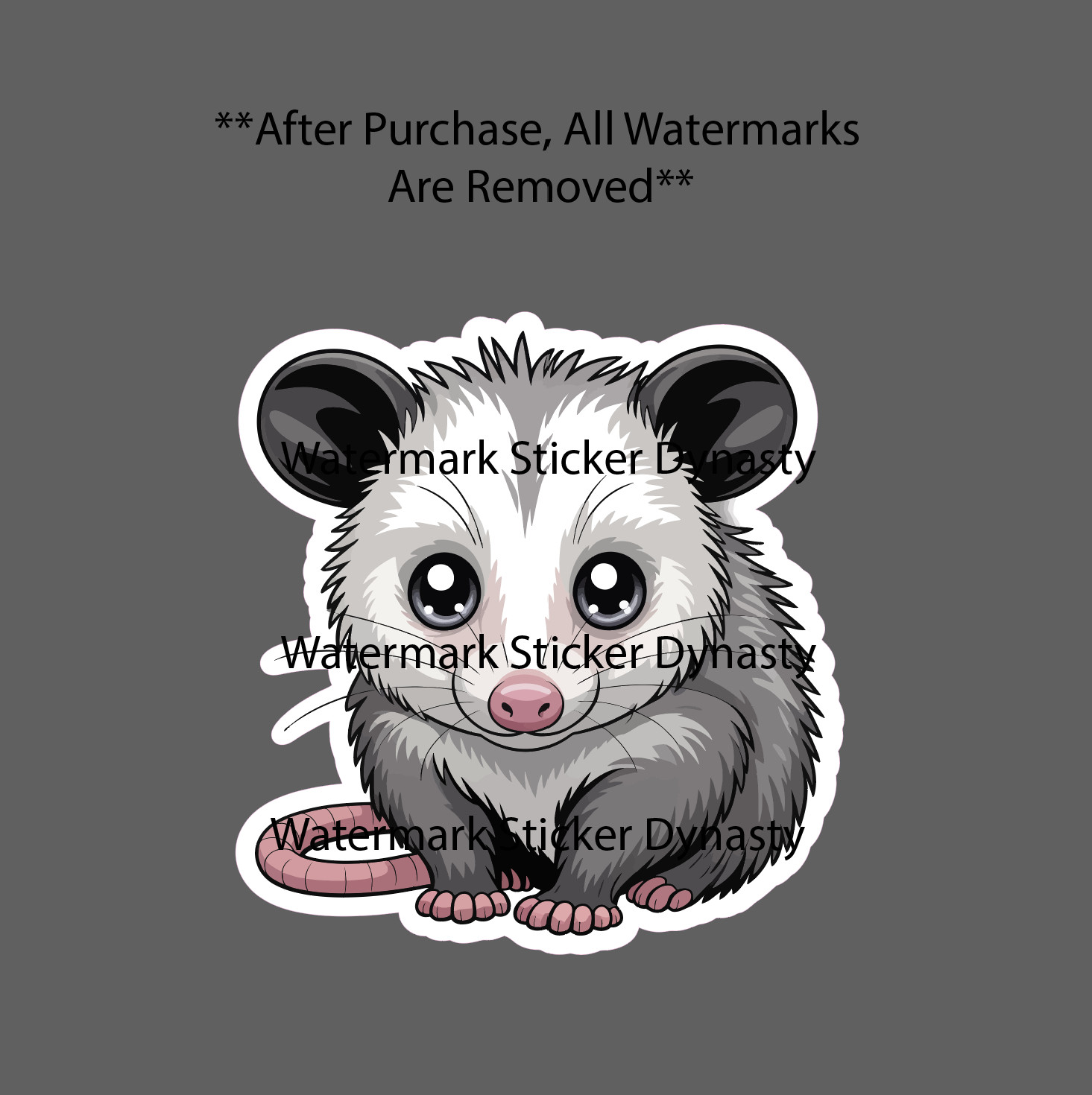 Opossum Sticker Waterproof Decal Baby Cute Kawaii Wildlife Animal Gift NEW