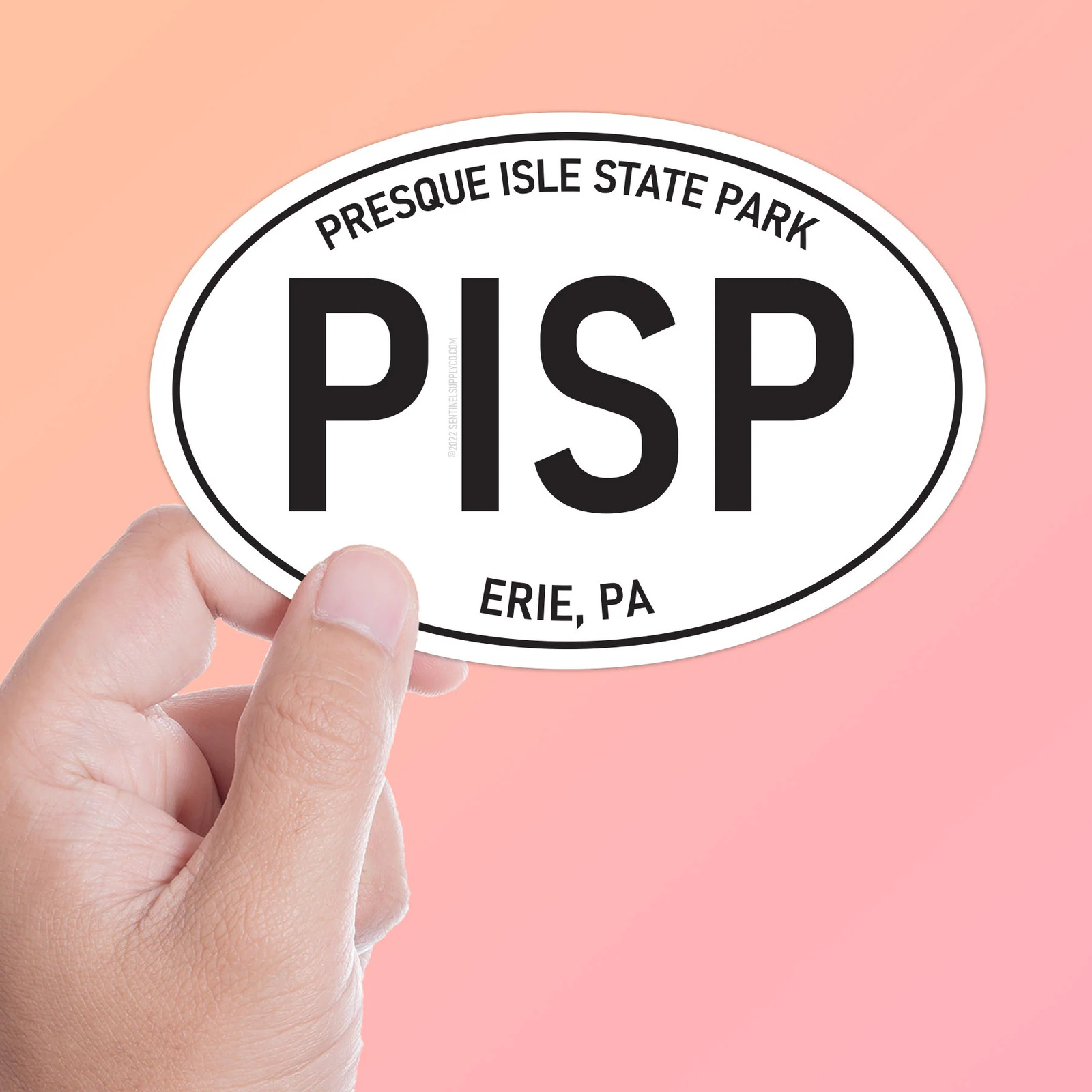 Presque Isle State Park Erie Pennsylvania White Oval Sticker