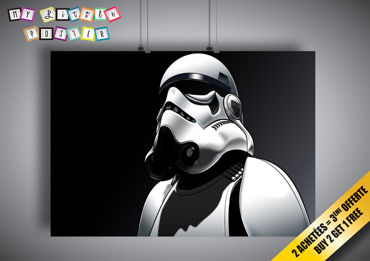 Poster STAR WARS STORMTROOPER Black & White Pop Art