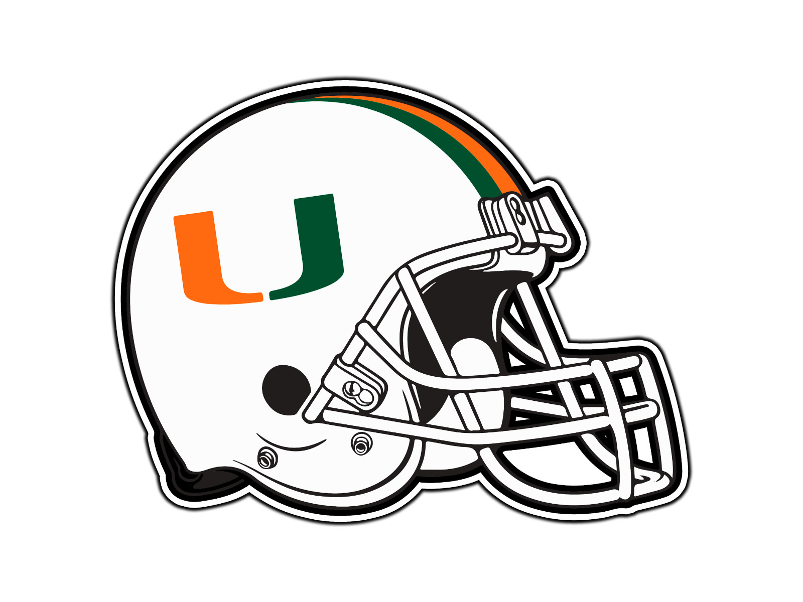 Miami Hurricanes Helmet Logo College Sticker Waterproof Vinyl Decal Die-Cut Car