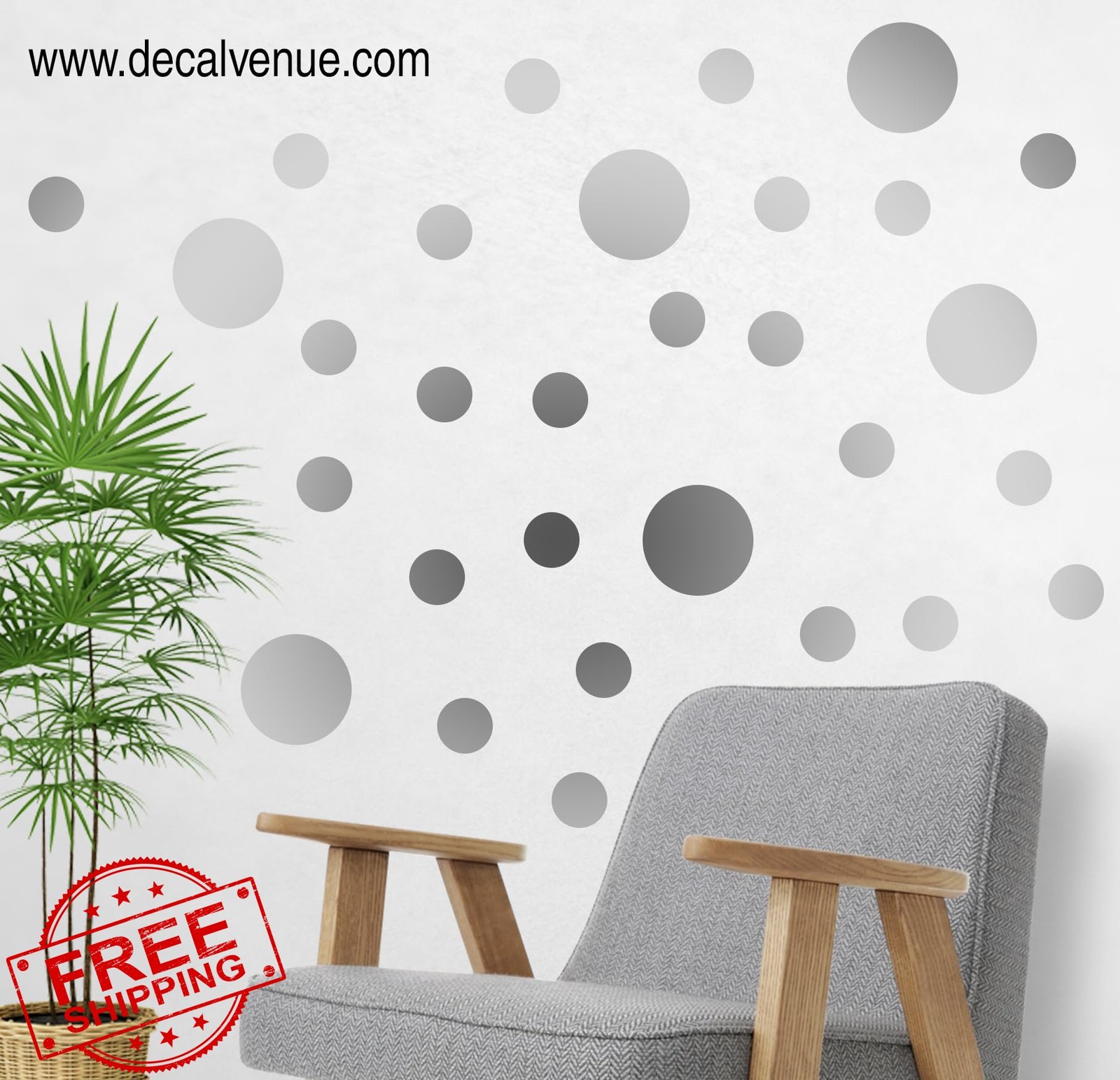 DecalVenue.com polka dot decals metallic silver