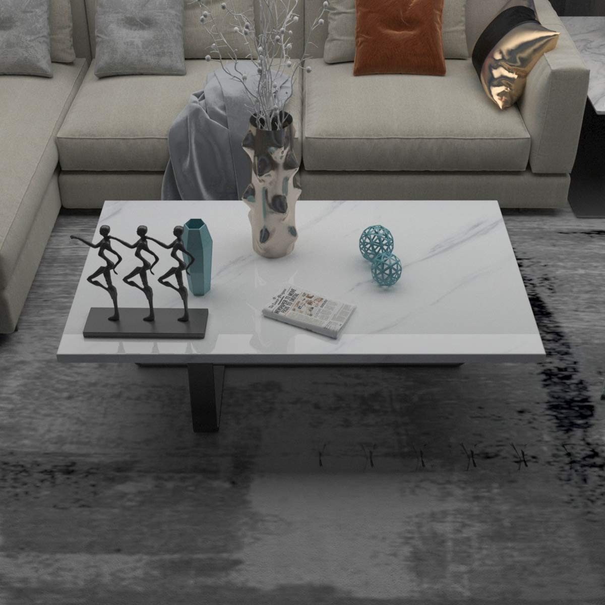 Wide Milk White Marble Wallpaper Peel Stick 24x394inch Glossy Thicken Waterpr…
