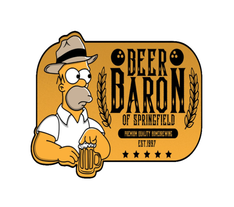 Beer – (Beer Baron) – 4" Handmade Vinyl Decal Vehicle Cooler Laptop Grill Bar 26