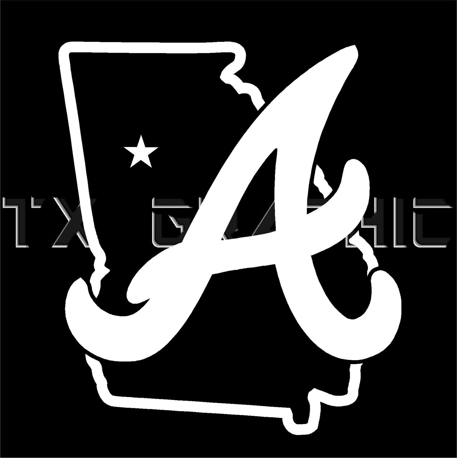DECAL FOR ATLANTA BRAVES GEORGIA STATE VINYL STICKER VEHICLE GRAPHIC