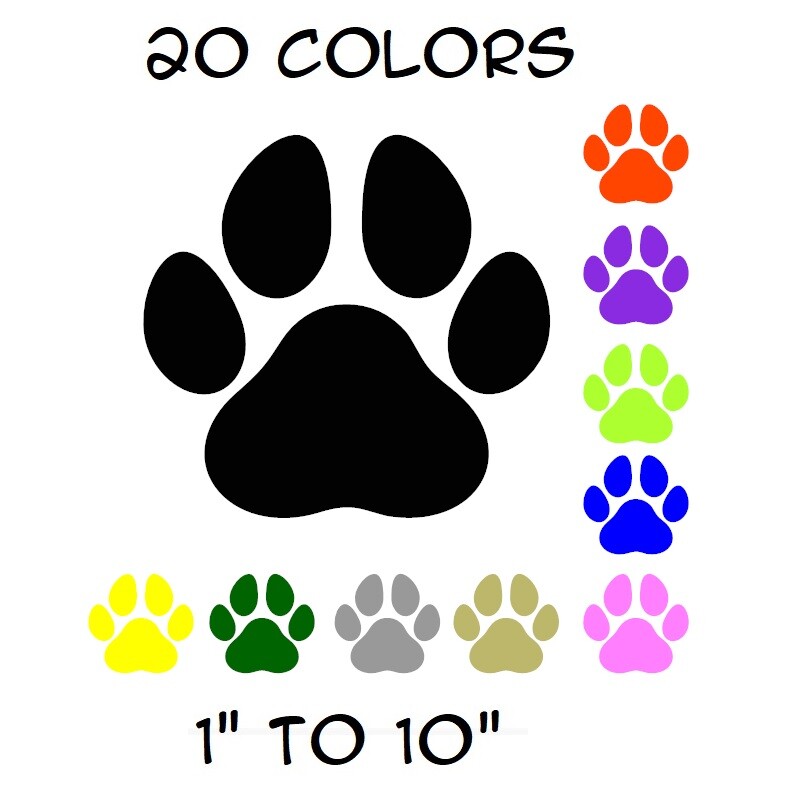 Paw Sticker Vinyl Decal – Dog Cat Pet Puppy Love Wall Decor Car Window