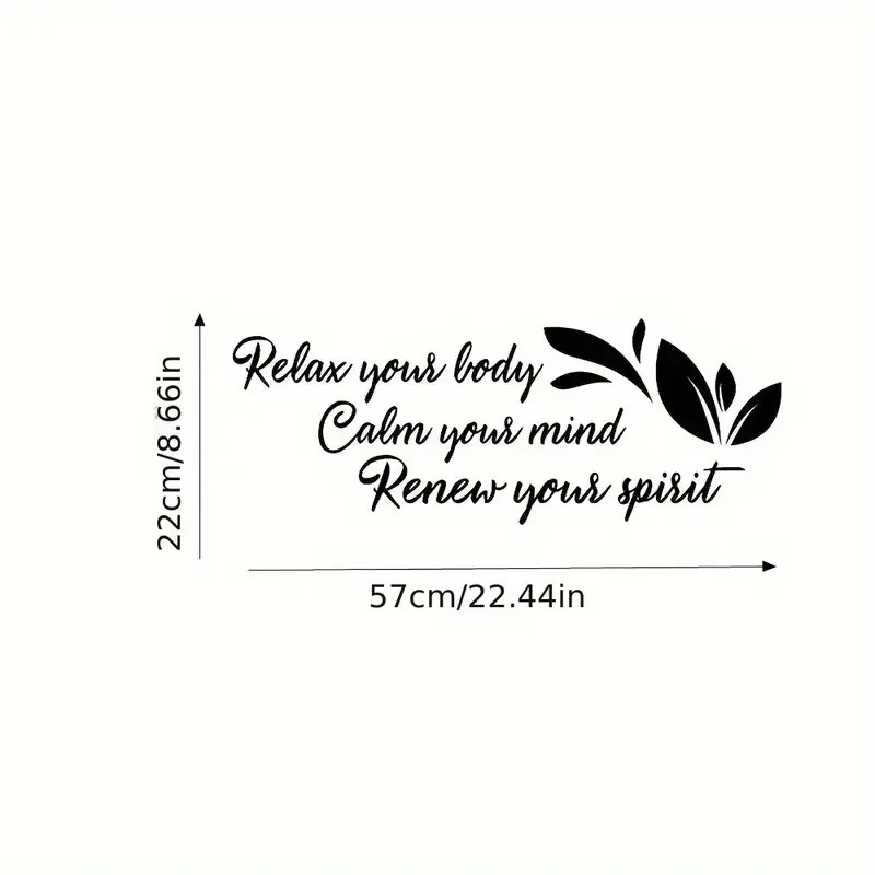 Wall Sticker Decal Relax Your Body Calm Your Mind Renew Your Spirit Quote Spa